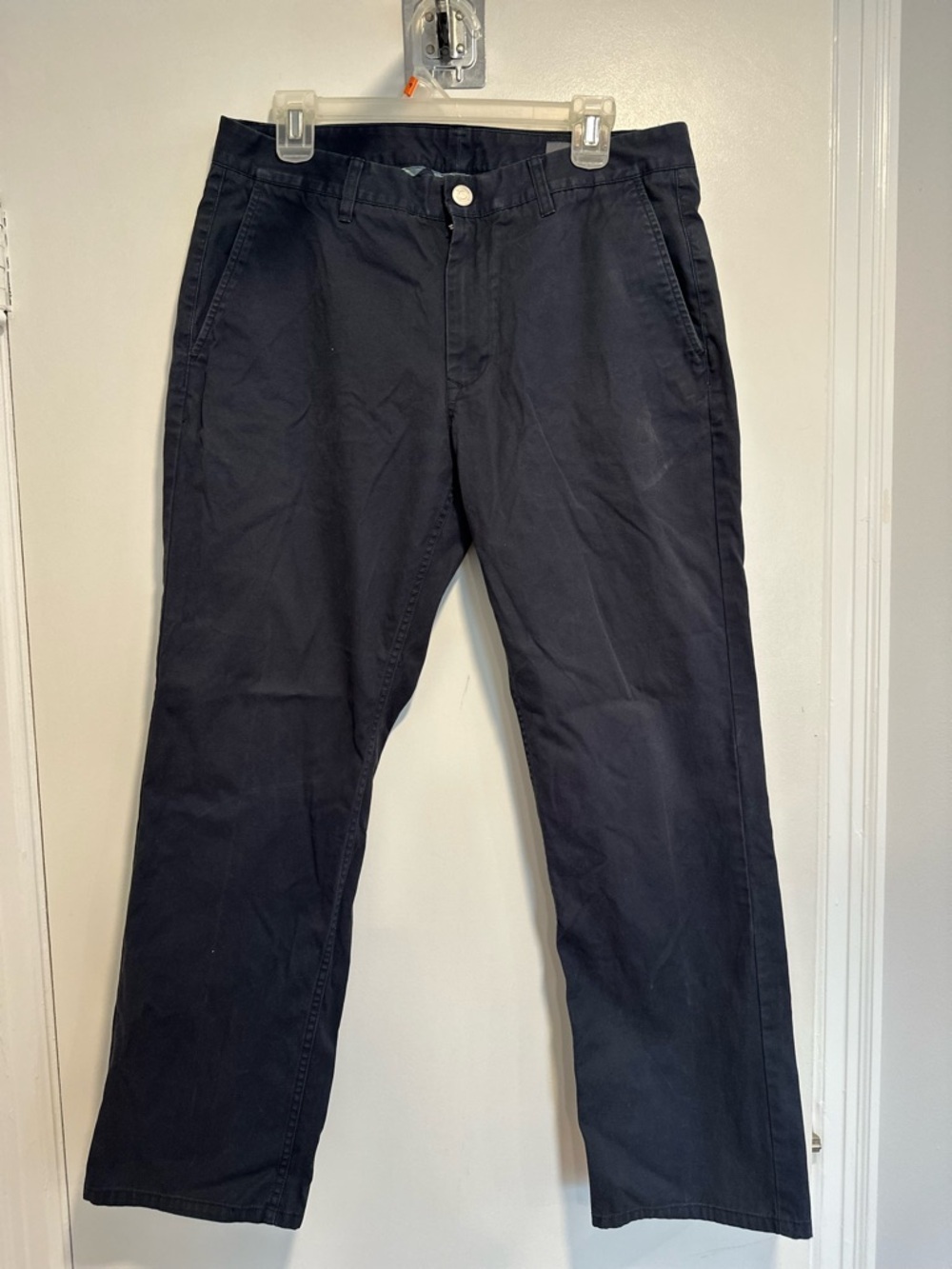 Bonobos Stretch Inner Plaid Chino Pants 33x30 Slim Fit Dusty Navy Straight Leg.